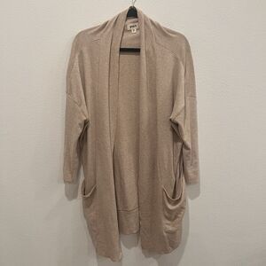 Pact Size Xs/S 100% Organic Cotton Open Front Airplane Cardigan Color Tan